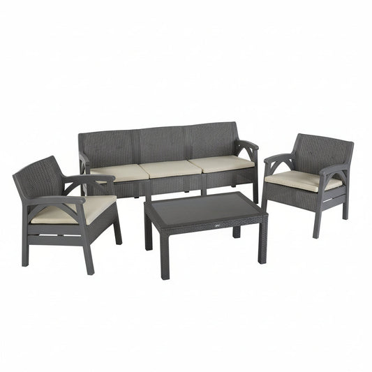 Garden Set Rattan For 5 Persons