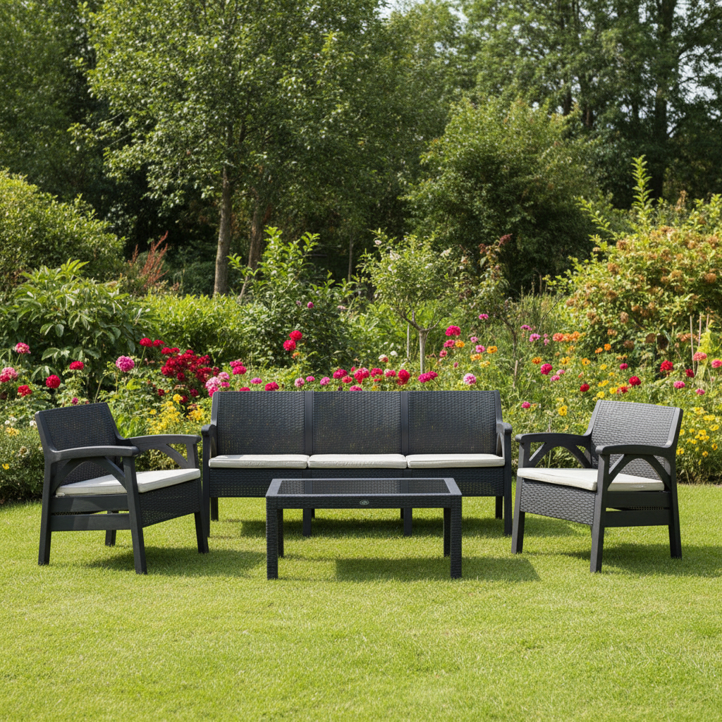 Garden Set Rattan For 5 Persons