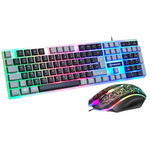 RGB Gaming Keyboard And Mouse Set LED USB For PC Laptop Xbox One PS4 PS5