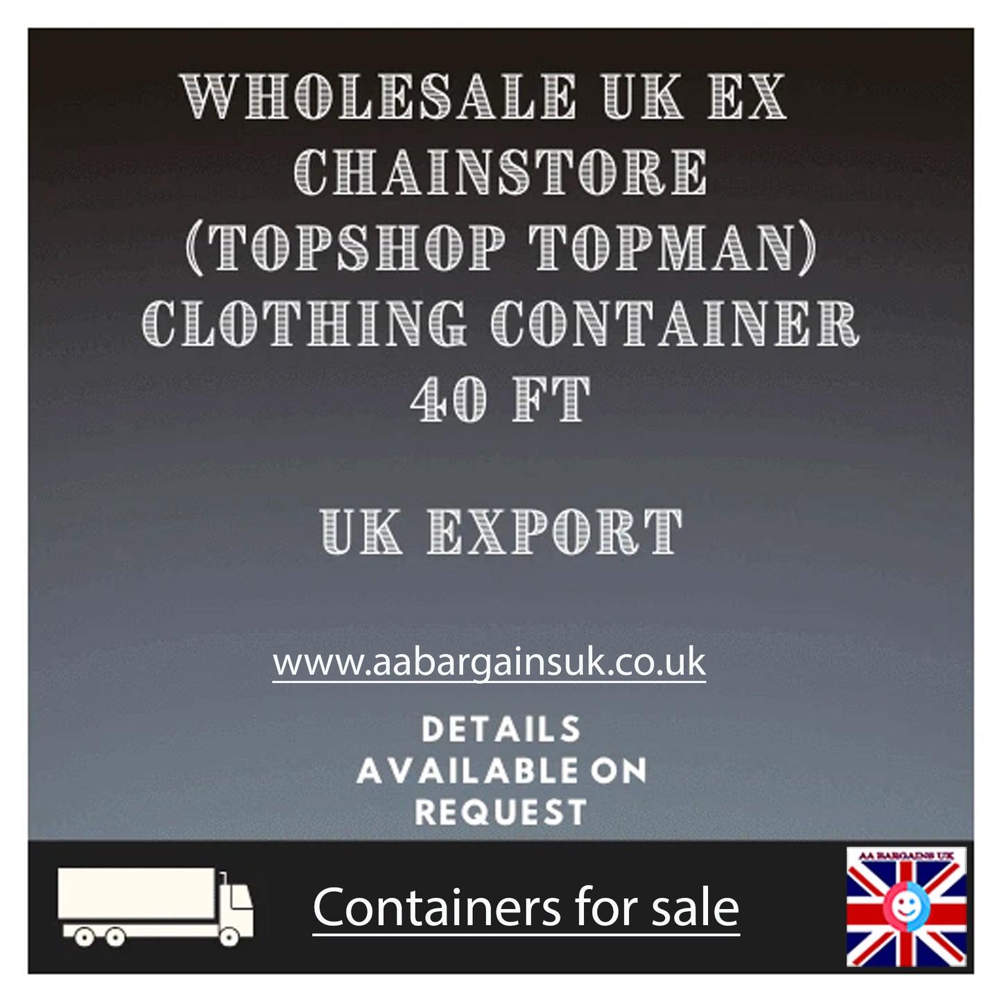 40ft Container of Ex-Topshop & Topman UK Fashion Wholesale