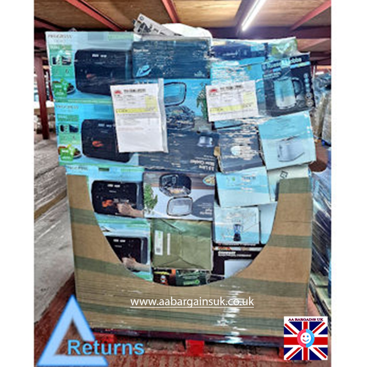 Wholesale Electrical Appliances Returns Pallet – 76 Items – Air Fryers, Kettles, Fans, Microwaves & More | Mixed Brands | Lot No. 2576060