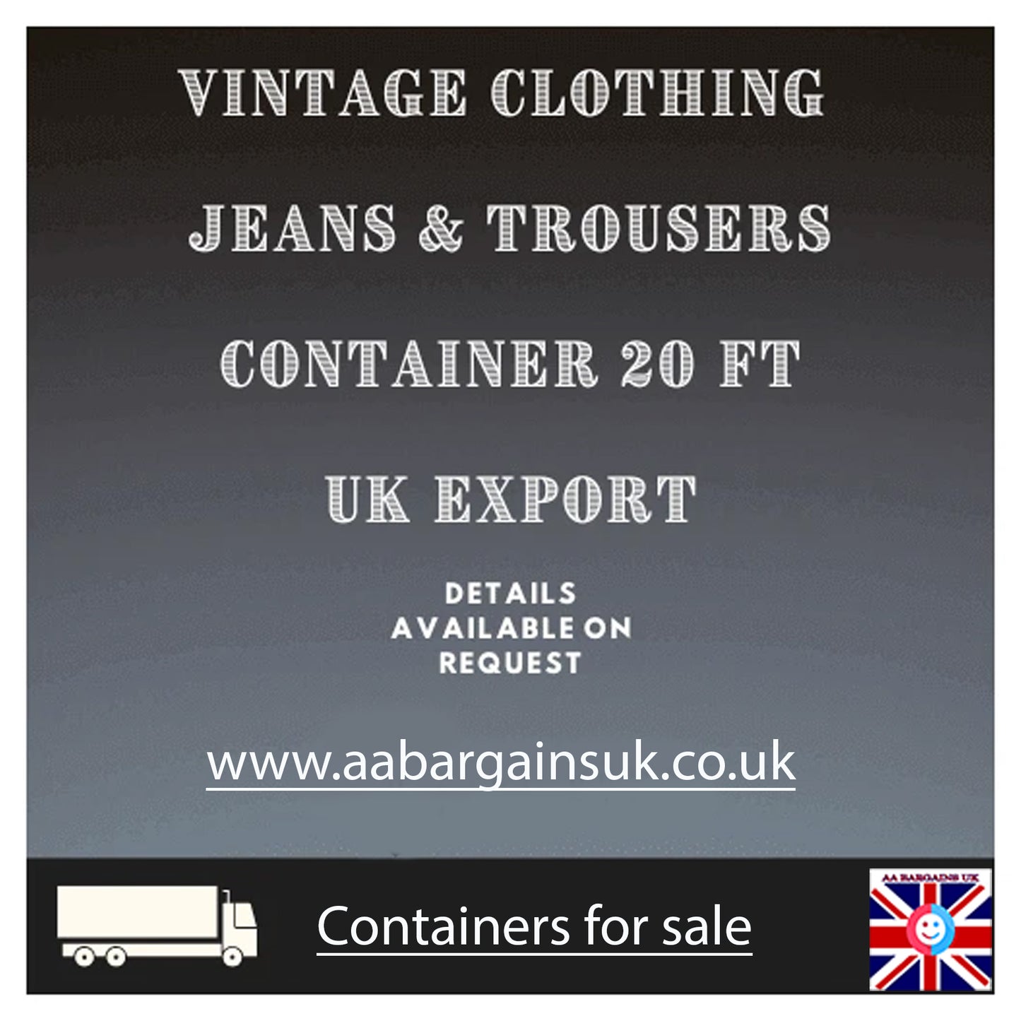 20ft Container of Vintage Jeans & Trousers – Wholesale Clothing
