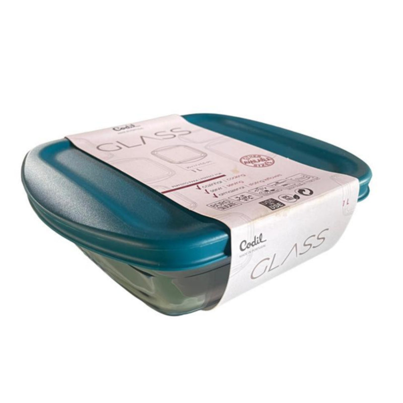 Borosilicate Glass Storage Box With Lid 1L
