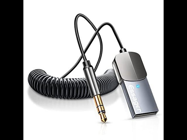 Essager EB01 Bluetooth 5.0 Aux Adapter Wireless Car Receiver USB to 3.5mm & Mic