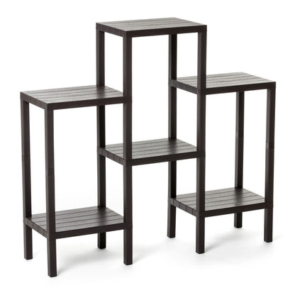 Rectangular Rack Lombok 4 Levels Brown