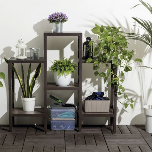 Rectangular Rack Lombok 4 Levels Brown