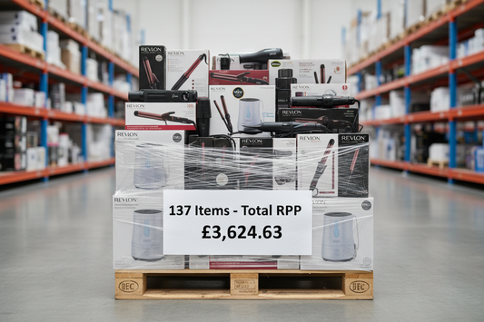 Wholesale Hair Care & Wellbeing Returns Pallet – Revlon Hair Stylers, Vicks Humidifiers & Steam Inhalers – 137 Items – Total RRP £3,624.63 – Trade Job Lot
